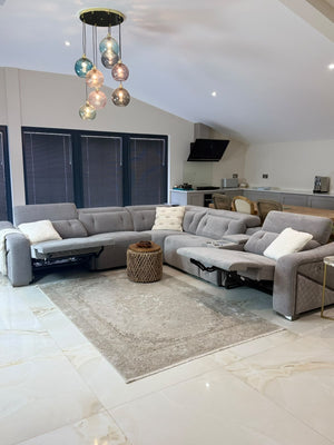 Ohio Electric Recliner Sofa Grey Large Corner - XShowhome Limited - Xshowhome