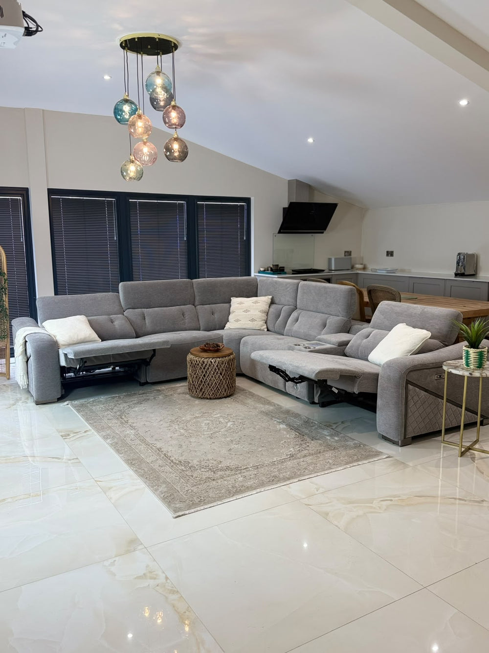 Ohio Electric Recliner Sofa Grey Large Corner - XShowhome Limited - Xshowhome