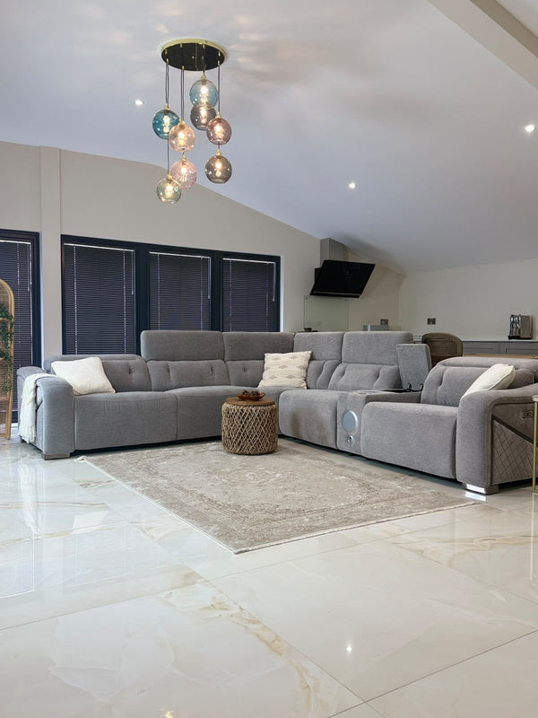 Ohio Electric Recliner Sofa Grey Large Corner - XShowhome Limited - Xshowhome