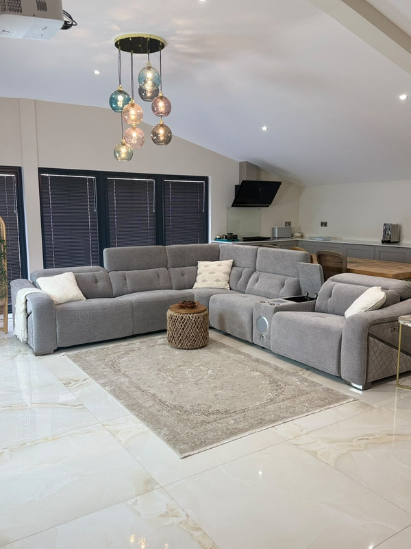 Ohio Electric Recliner Sofa Grey Large Corner - XShowhome Limited - Xshowhome