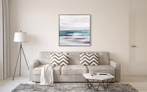 Oil on Canvas 02 Framed Abstract Print 100 x 100cm - XShowhome Limited - Harvard Designs
