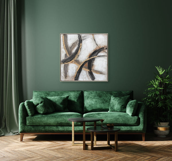 Oil on Canvas 19 Framed Abstract Painting 80 x 80cm - XShowhome Limited - Harvard Designs