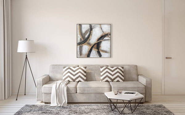 Oil on Canvas 19 Framed Abstract Painting 80 x 80cm - XShowhome Limited - Harvard Designs