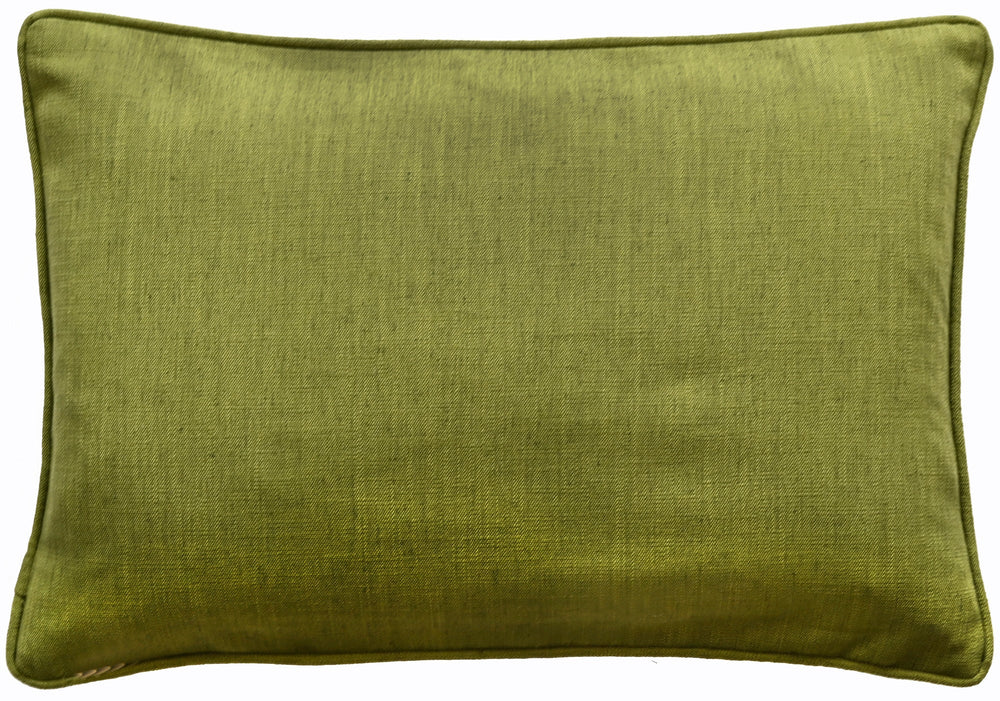 Olive Printed Lines with Velvet App 35x50 - Canwell Interiors Limited - Malini