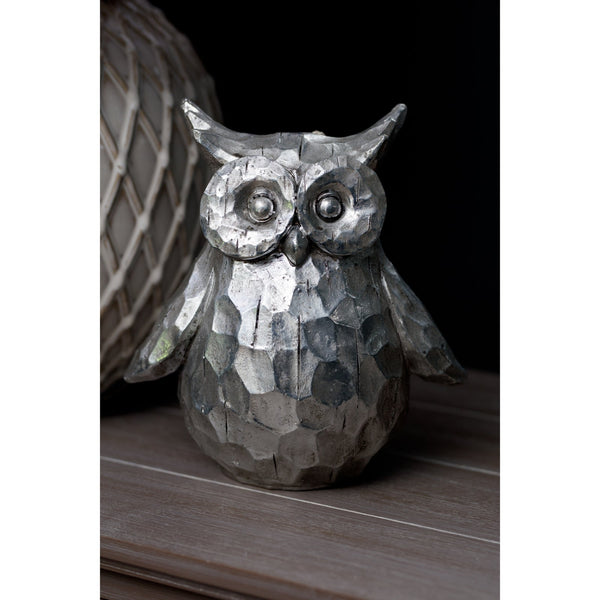 Olive the Large Silver Ceramic Owl - Canwell Interiors Limited - Hills
