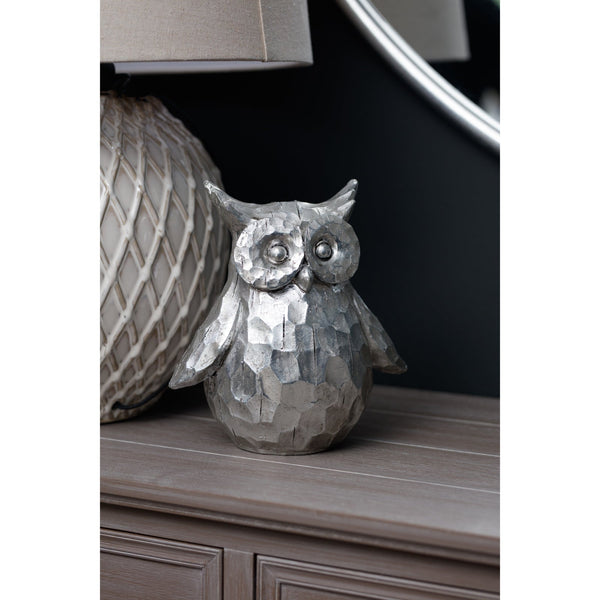 Olive the Large Silver Ceramic Owl - Canwell Interiors Limited - Hills