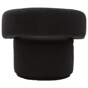 Oliveto Black Boucle Curved Swivel Armchair - Canwell Interiors Limited - Xshowhome