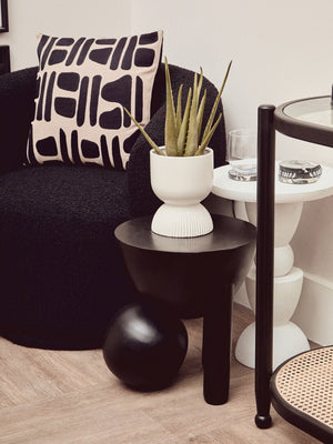 Oliveto Black Boucle Curved Swivel Armchair - Canwell Interiors Limited - Xshowhome