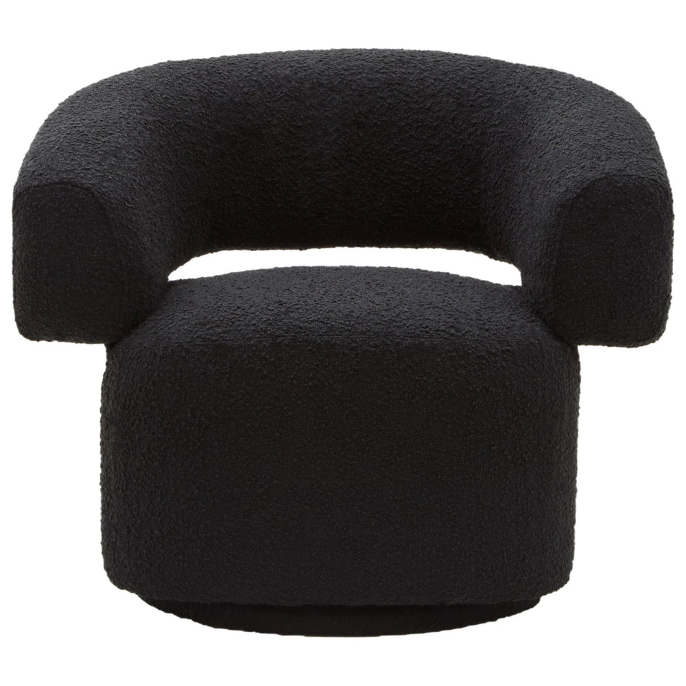 Oliveto Black Boucle Curved Swivel Armchair - XShowhome Limited - Xshowhome