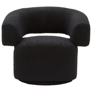 Oliveto Black Boucle Curved Swivel Armchair - XShowhome Limited - Xshowhome