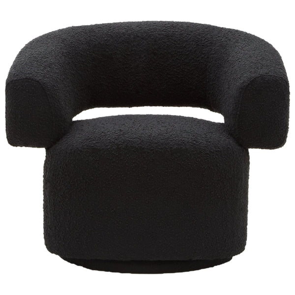 Oliveto Black Boucle Curved Swivel Armchair - XShowhome Limited - Xshowhome