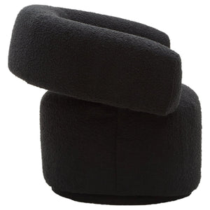 Oliveto Black Boucle Curved Swivel Armchair - XShowhome Limited - Xshowhome
