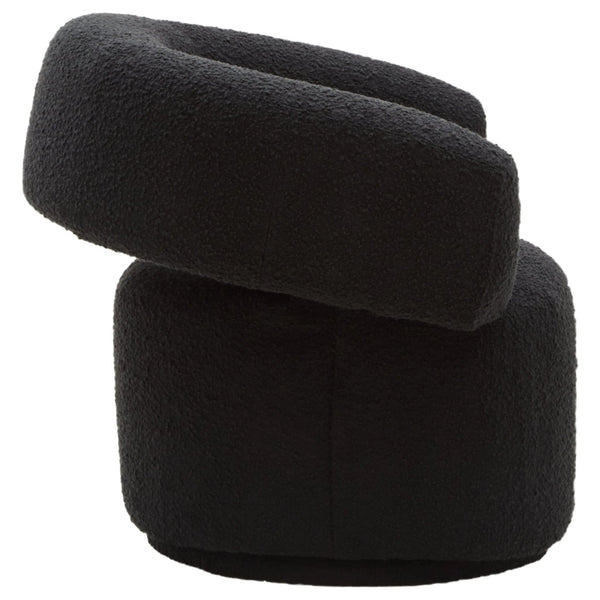 Oliveto Black Boucle Curved Swivel Armchair - XShowhome Limited - Xshowhome