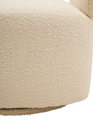 Oliveto Ivory Boucle Curved Swivel Armchair - Canwell Interiors Limited - Xshowhome