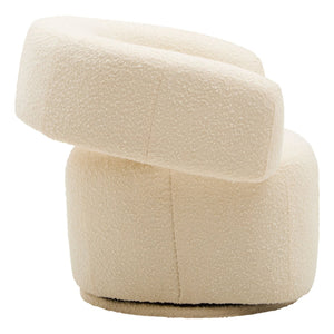 Oliveto Ivory Boucle Curved Swivel Armchair - XShowhome Limited - Xshowhome