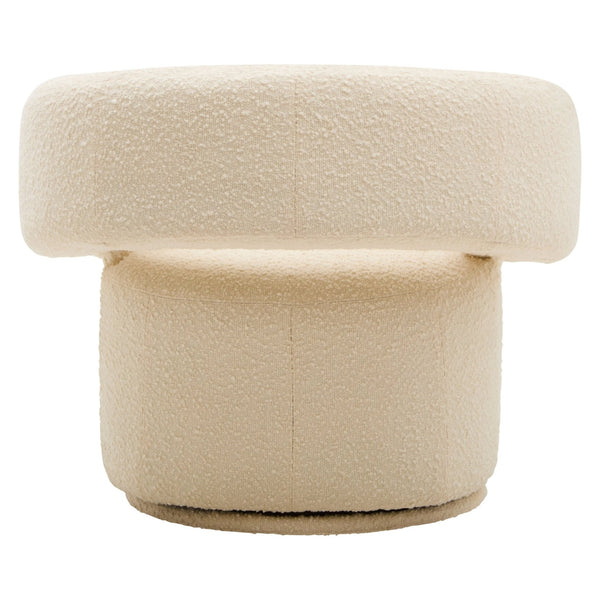 Oliveto Ivory Boucle Curved Swivel Armchair - XShowhome Limited - Xshowhome