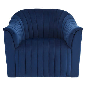 Opel Deep Blue Velvet Armchair - Canwell Interiors Limited - Xshowhome