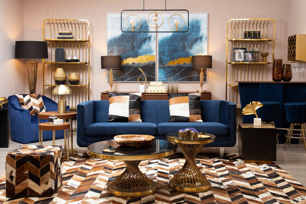 Opel Deep Blue Velvet Armchair - Canwell Interiors Limited - Xshowhome