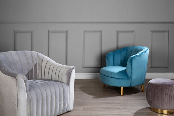 Opel Grey Velvet Armchair - Canwell Interiors Limited - Xshowhome