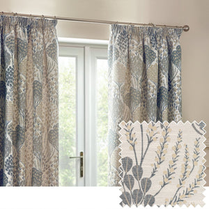 Ophelia 117x182 Pencil Pleat Curtains Wedgewood - Canwell Interiors Limited - Riva
