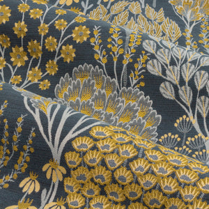 Ophelia 167x182 Pencil Pleat Curtains Blue/saffron - Canwell Interiors Limited - Riva