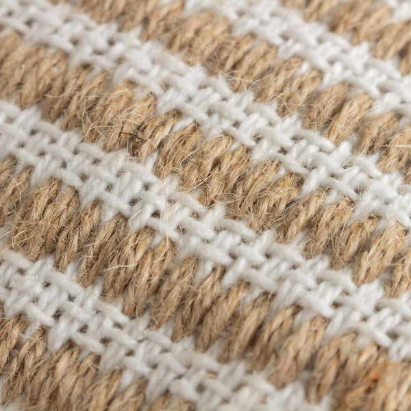Organik Stripe 45x45 Feather Filled Cushion Natural - Canwell Interiors Limited - Riva
