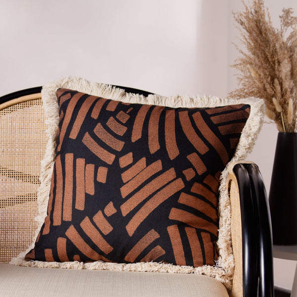 Oromo 45x45 Feather Filled Cushion Brown - Canwell Interiors Limited - Riva