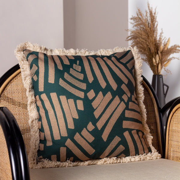 Oromo 45x45 Feather Filled Cushion Green - Canwell Interiors Limited - Riva