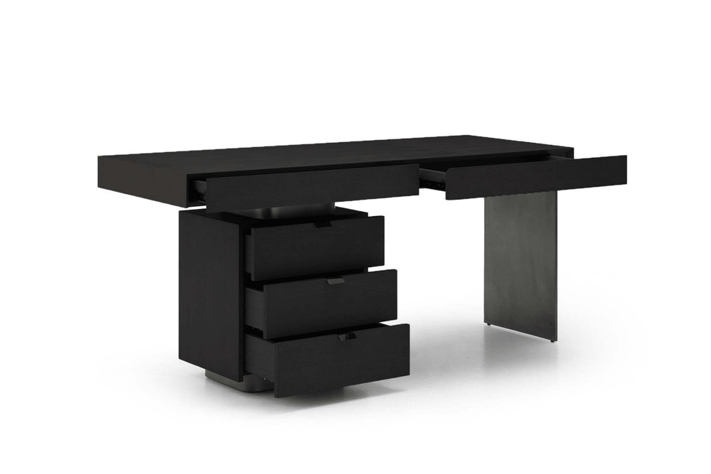 Oston Desk - Smoke Oak - Left Hand Drawers - XShowhome Limited - Tommy Franks