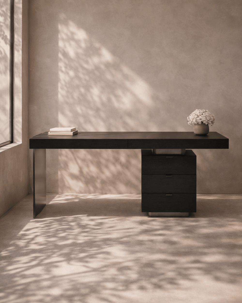 Oston Office Desk - Smoke Oak - Right Hand Drawers - XShowhome Limited - Tommy Franks