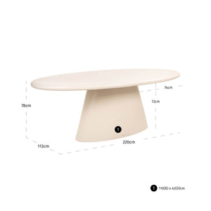 Outdoor dining table Urban Bloom sandstone 220 - Canwell Interiors Limited - Richmond