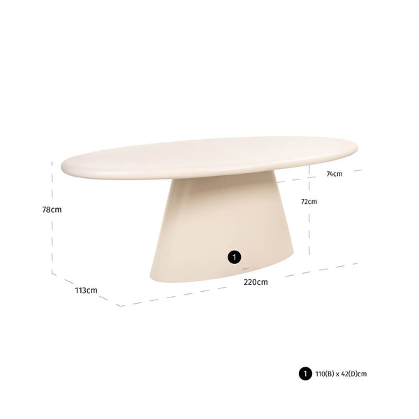 Outdoor dining table Urban Bloom sandstone 220 - Canwell Interiors Limited - Richmond