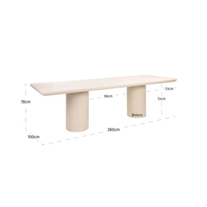 Outdoor dining table Urban Bloom sandstone 280 - Canwell Interiors Limited - Richmond