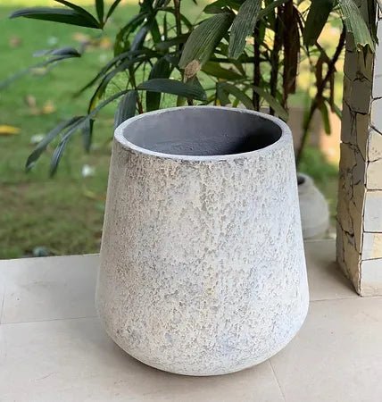 Outdoor Open Mouth Pot Grey - ID9308357067082 | Xshowhome
