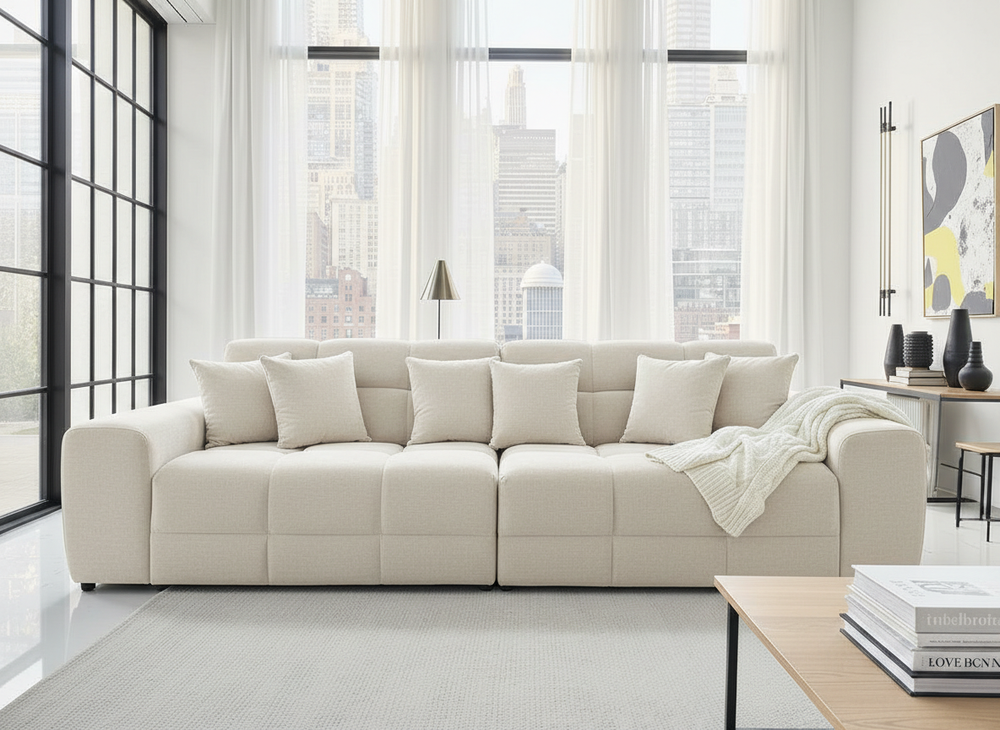 Jacob Sofa Natural 4 Seater - Xshowhome