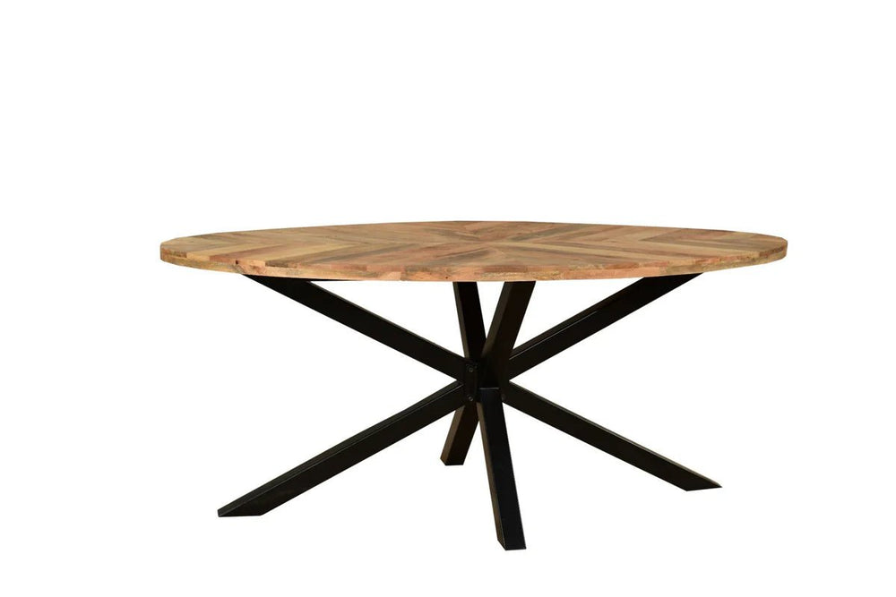 Oval Sunburst Dining Table 180cm - Reclaimed Mango Wood | 6 Seater - Canwell Interiors Limited - IFD