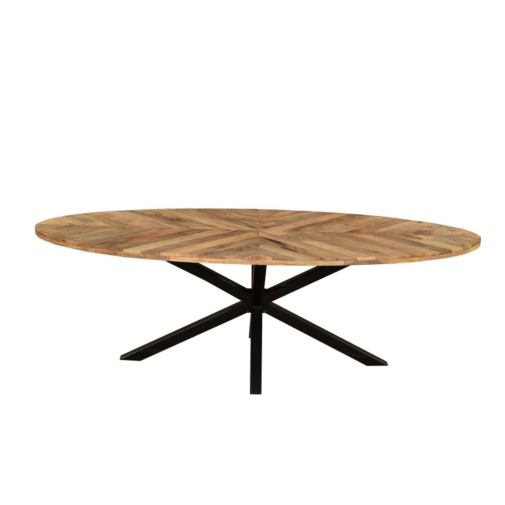 Oval Sunburst Dining Table 240cm - Reclaimed Mango Wood | 8 - 10 Seater - Canwell Interiors Limited - IFD