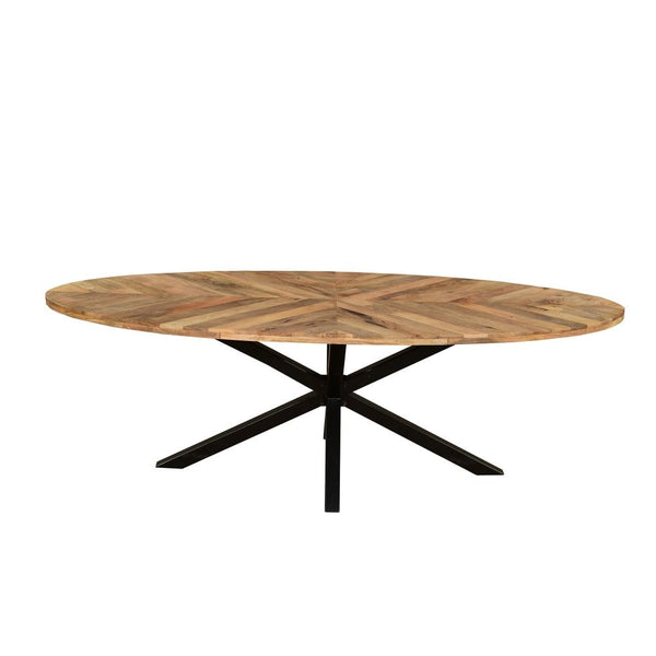 Oval Sunburst Dining Table 240cm - Reclaimed Mango Wood | 8 - 10 Seater - Canwell Interiors Limited - IFD