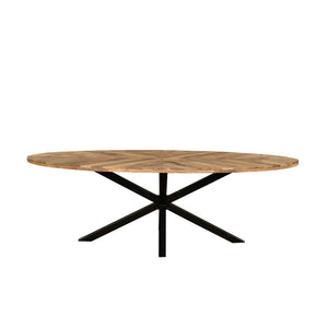 Oval Sunburst Dining Table 240cm - Reclaimed Mango Wood | 8 - 10 Seater - Canwell Interiors Limited - IFD