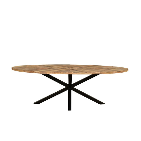 Oval Sunburst Dining Table 240cm - Reclaimed Mango Wood | 8 - 10 Seater - Canwell Interiors Limited - IFD