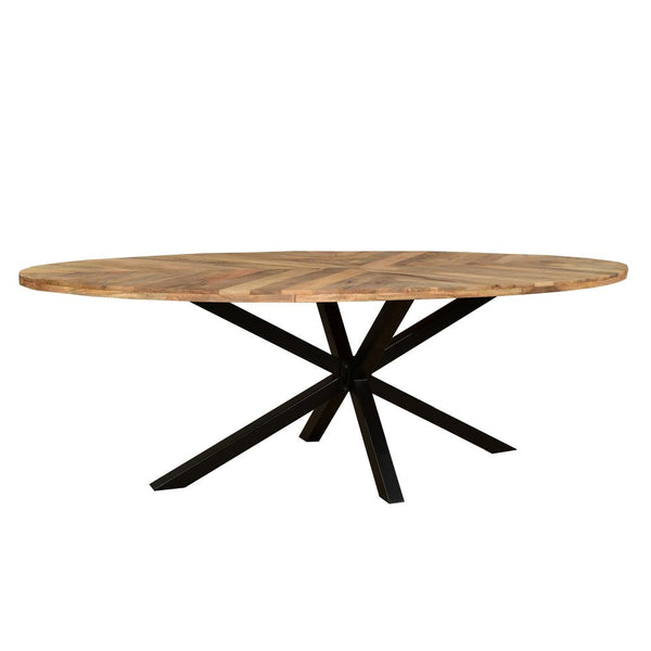 Oval Sunburst Dining Table 240cm - Reclaimed Mango Wood | 8 - 10 Seater - Canwell Interiors Limited - IFD