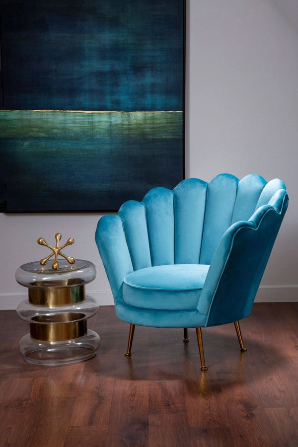 Ovala Blue Scalloped Chair - XShowhome Limited - Xshowhome
