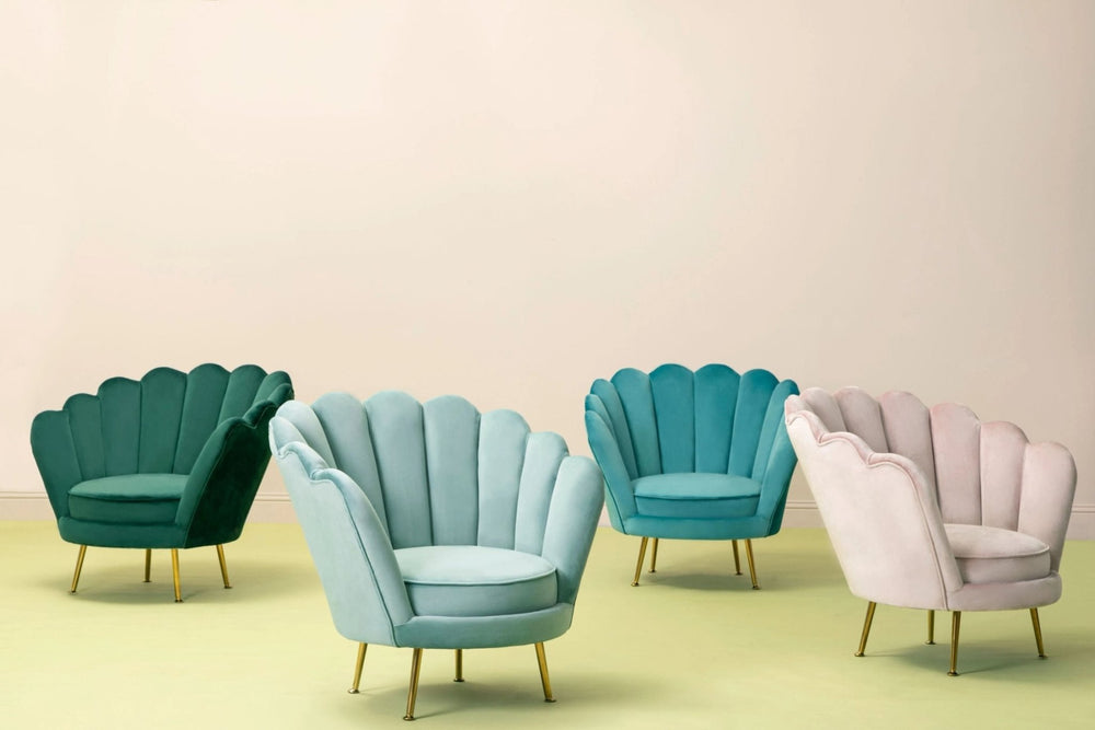 Ovala Blue Scalloped Chair - XShowhome Limited - Xshowhome