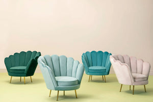 Ovala Blue Scalloped Chair - XShowhome Limited - Xshowhome