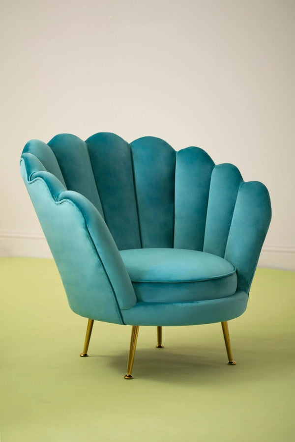 Ovala Blue Scalloped Chair - XShowhome Limited - Xshowhome