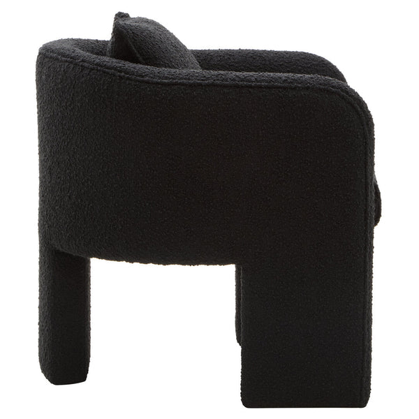 Ozzero Black Boucle Curved Armchair - Canwell Interiors Limited - Xshowhome