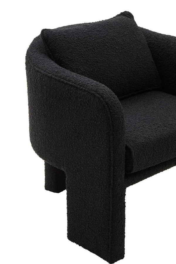 Ozzero Black Boucle Curved Armchair - Canwell Interiors Limited - Xshowhome
