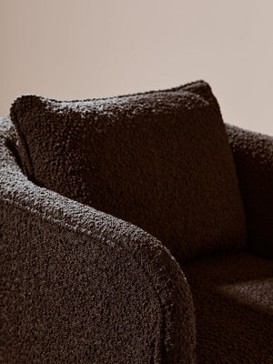 Ozzero Black Boucle Curved Armchair - Canwell Interiors Limited - Xshowhome