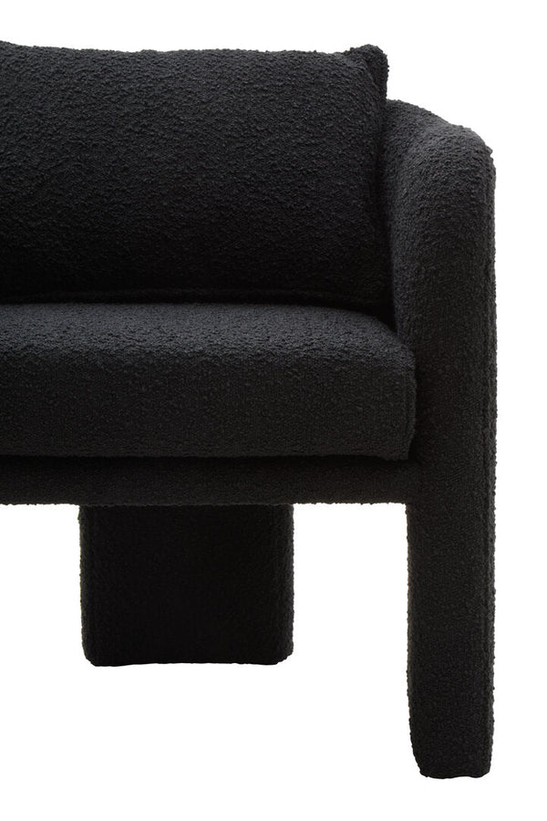 Ozzero Black Boucle Curved Armchair - Canwell Interiors Limited - Xshowhome