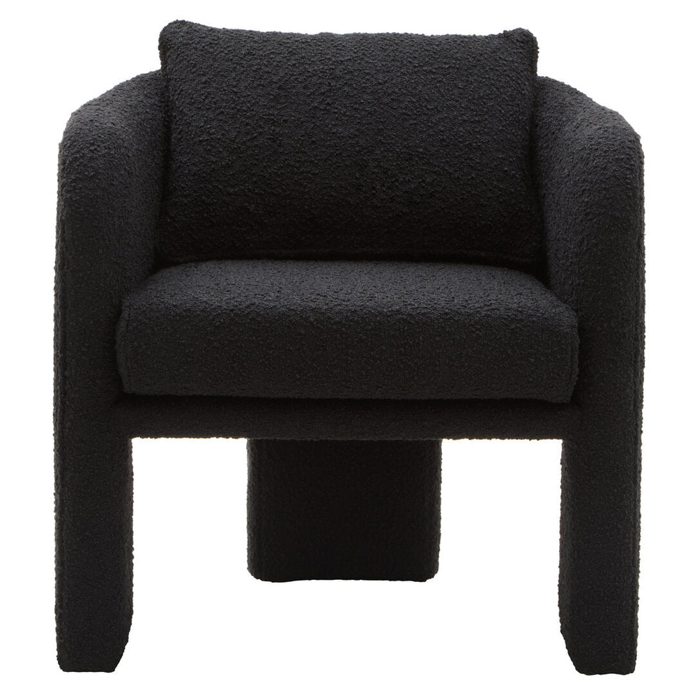 Ozzero Black Boucle Curved Armchair - Canwell Interiors Limited - Xshowhome